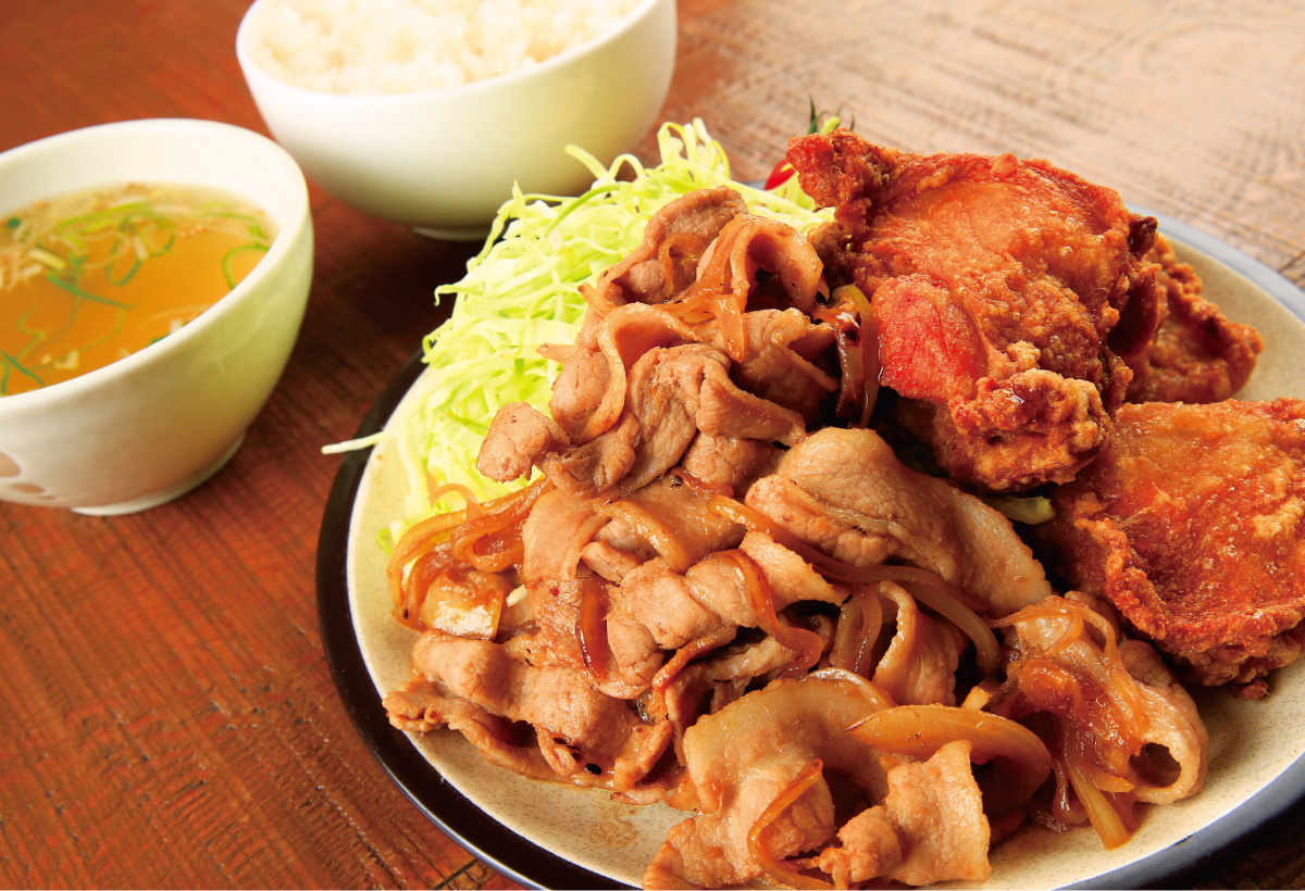 ザンギ・しょうが焼き定食